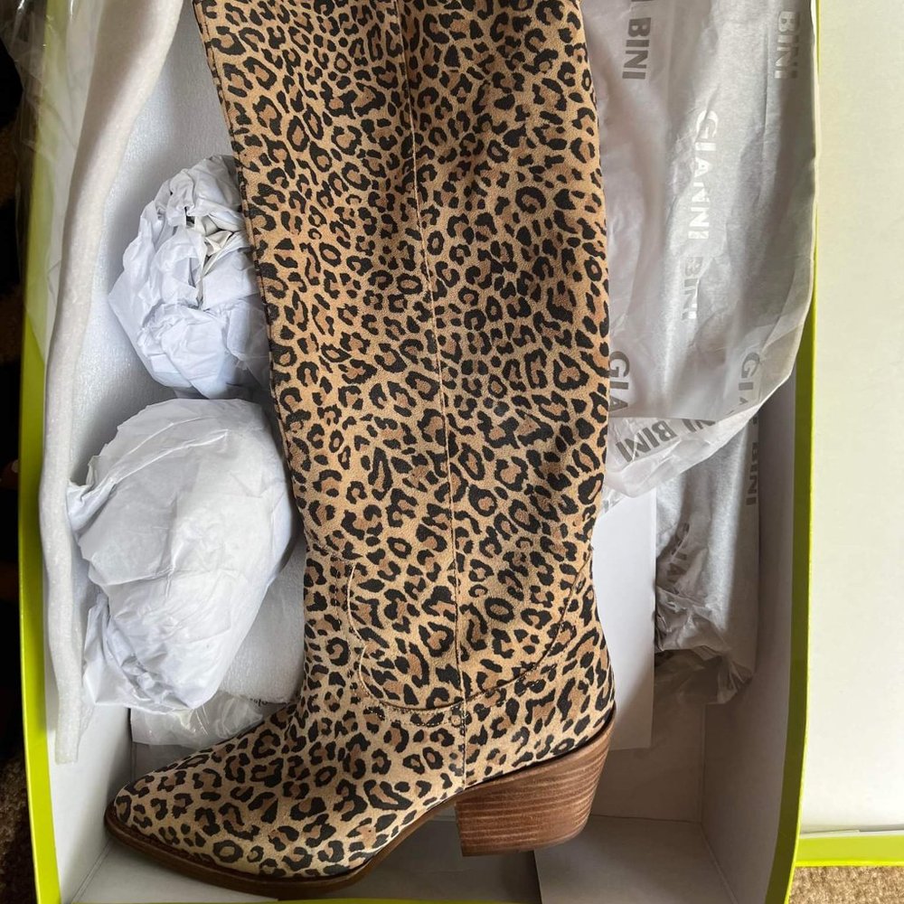 Gianni Bini Leopard Western Boot